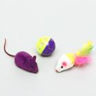 Набор игрушек для кошек: 2 мыши (5 и 6 см) и шарик 3,8 см, микс цветов - Фото 5