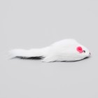 Мышь из натурального меха, 5 см, белая - Фото 2