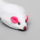 Мышь из натурального меха, 5 см, белая - фото 8431205