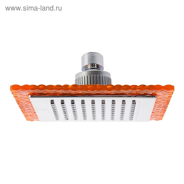 Лейка стационарная, квадратная, 15 х15 см, 1 режим, пластик, цвет желтый/хром - Фото 1