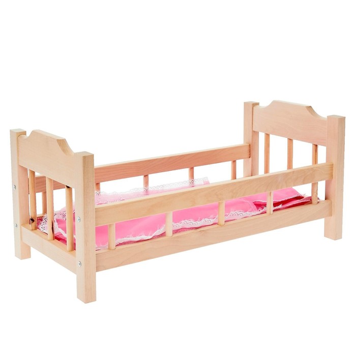 Кроватка для кукол деревянная №14, цвета МИКС - фото 1881924417