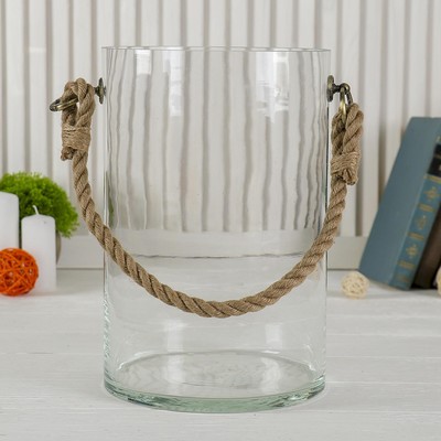 Ваза «Трубка 200», с ручкой, 8 л, 19×30 см, стекло, прозрачная