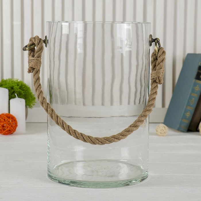 Ваза «Трубка 200», с ручкой, 8 л, 19×30 см, стекло, прозрачная - Фото 1