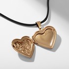 Кулон на шнурке «Для фото» сердце с розой, цвет золото на чёрном шнурке, 43 см - Фото 3