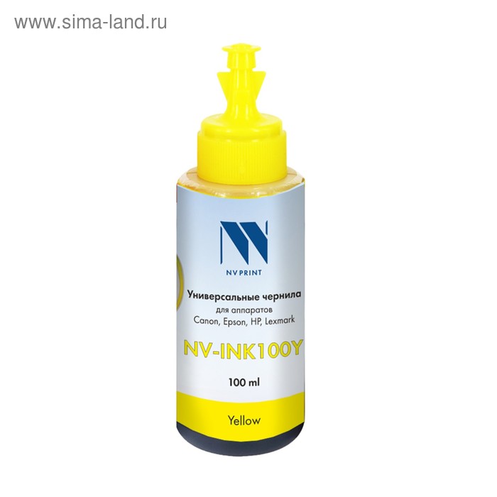 Чернила NV-INK100, универсальн., на водной основе, для Сanon/Epson/НР/Lexmark, 100ml, Yellow   40624 - Фото 1