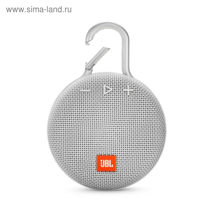 Портативная колонка JBL Clip 3, 3 Вт, Bluetooth, 1000 мАч, водонепроницаемая, белая - Фото 1