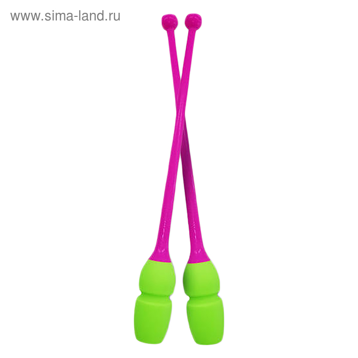 Булавы гимнастические PASTORELLI, 36 см, цвет розовый/зелёный/лайм - Фото 1