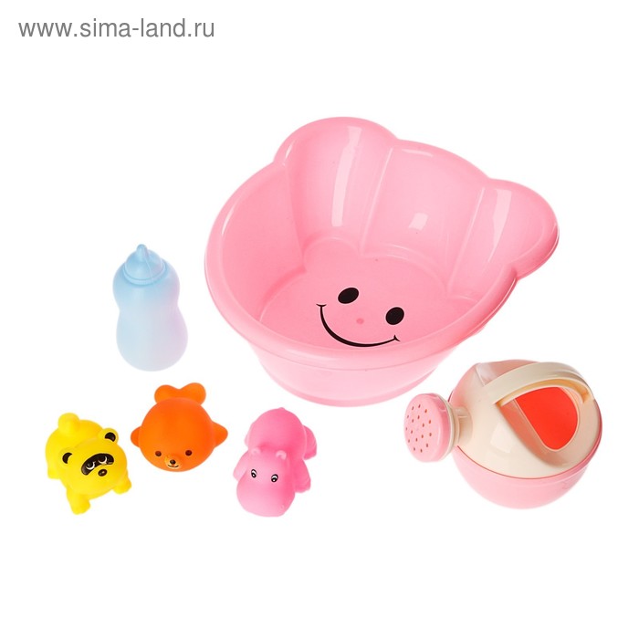 Набор игрушек для ванны «Крошка Я» с лейкой, цвет МИКС - Фото 1