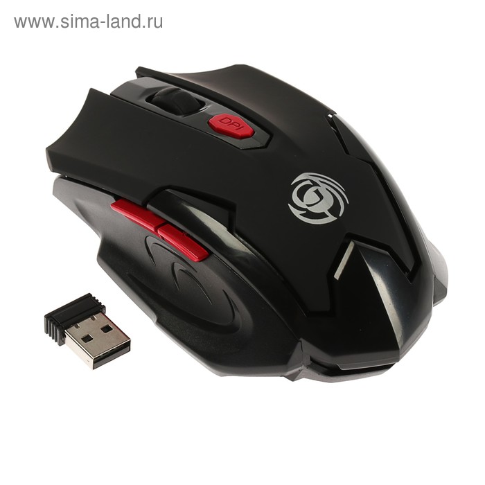 Мышь Dialog MRGK-10U Gan-Kata, игровая, беспроводная, 1600 dpi, 1xAA, USB, чёрная - Фото 1
