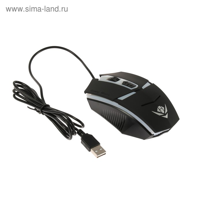 Мышь Nakatomi MOG-02U Gaming, игровая, проводная, подсветка, 1600 dpi, USB, чёрная - Фото 1