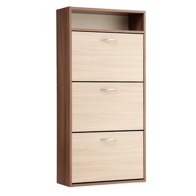 Обувница «Приветливая-1», 600 × 222 × 1 232 мм, ясень шимо тёмный / ясень шимо светлый