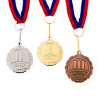 Медаль призовая 159 диам 3,5 см. 2 место. Цвет сер. С лентой - фото 8431545