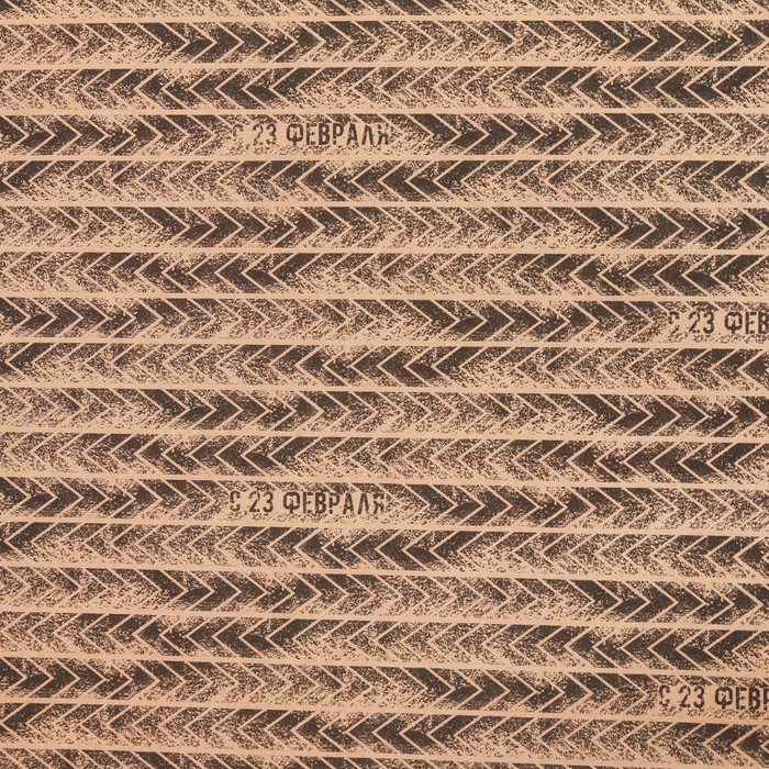 Бумага упаковочная крафтовая «С 23 февраля», 50 × 70 см - Фото 1