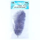 Перо для декора 1 шт., размер 24 см, цвет серый - Фото 5