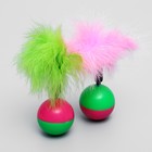 Игрушка-неваляшка для кошек с пухом, пластик, цвет МИКС - Фото 5