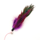 Дразнилка с пером павлина и бубенчиком, длинные перья, 32 см, микс цветов - Фото 2
