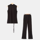 Костюм женский (брюки, майка, кардиган), цвет чёрный, размер 48 - Фото 12