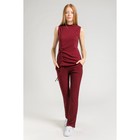 Костюм женский (брюки, майка, кардиган), цвет бордовый, размер 48 - Фото 5