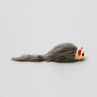 Игрушка для кошек "Серая мышь" с мордочкой из сизаля, 8 см - фото 8431587