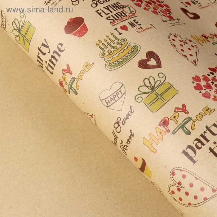 Бумага упаковочная крафт 60 х 60 см - Фото 1