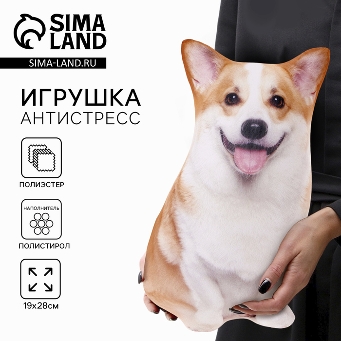 Игрушка-антистресс, собака «Корги», 28 см - Фото 1