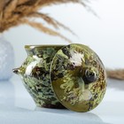 Горшочек для запекания Борисовская керамика «Малахит», 500 мл, 10×10.5 см, зелёный - Фото 2