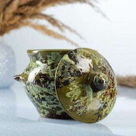 Горшочек для запекания Борисовская керамика «Малахит», 500 мл, 10×10.5 см, зелёный