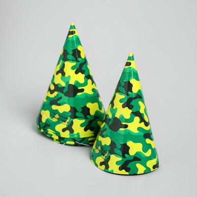 Посуда одноразовая бумажная «С днём рождения. Военный», 6 тарелок, 6 стаканов, 6 колпаков, 1 гирлянда