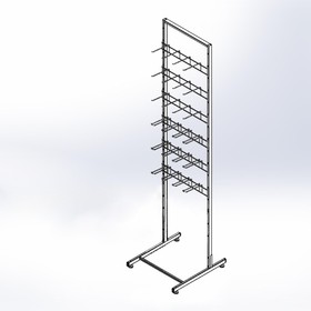 Стойка прикассовая, с 4-штыревой гребенкой и крючками, 44*50*185 см, цвет белый 4074382