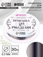 Проволока для творчества и бисероплетения, d=0.3 мм, 30 м, серебряный - Фото 1