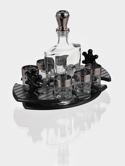 Мини-бар «Фрегат. Барокко», 8 предметов: барная стойка, графин, стопки 6 шт, 500/50 мл