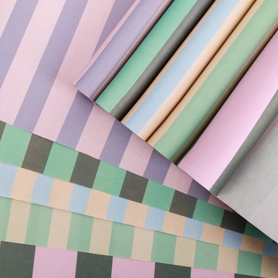 Бумага упаковочная для цветов «Полоски», 100×70 см, МИКС