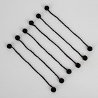 Декоративный элемент на верёвочке 2 шарика, d= 1,5 см, набор 6 шт., цвет чёрный - фото 20883322