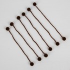 Декоративный элемент на верёвочке 2 шарика, d= 1,5 см, набор 6 шт., цвет коричневый - Фото 3