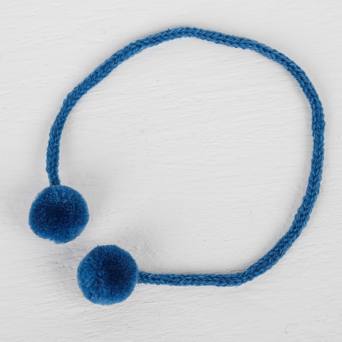 Декоративный элемент на верёвочке 2 шарика, d= 1,5 см, набор 6 шт., цвет морской волны