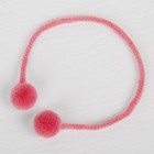 Декоративный элемент на верёвочке 2 шарика, d= 1,5 см, набор 6 шт., цвет нежно - розовый - фото 8755837