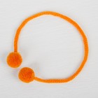 Декоративный элемент на верёвочке 2 шарика, d= 1,5 см, набор 6 шт., цвет оранжевый - Фото 1