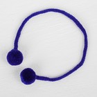 Декоративный элемент на верёвочке 2 шарика, d= 1,5 см, набор 6 шт., цвет синий - фото 8755846