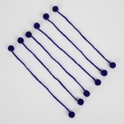 Декоративный элемент на верёвочке 2 шарика, d= 1,5 см, набор 6 шт., цвет синий - фото 25263551