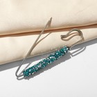 Булавка «Вечеринка» стразы, 7 см, голубая в серебре - Фото 2