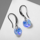 Серьги со стразами «Элит» мини, цвет радужный в серебре - Фото 1