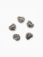 Шарм бусина в форме сердца «Птичка на ветке», цвет серебро (комплект 5 шт) - фото 52350365