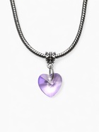 Шарм подвеска «Ледяное сердце», фиолетовая в серебре - Фото 1