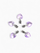 Шарм подвеска «Ледяное сердце», фиолетовая в серебре - Фото 4