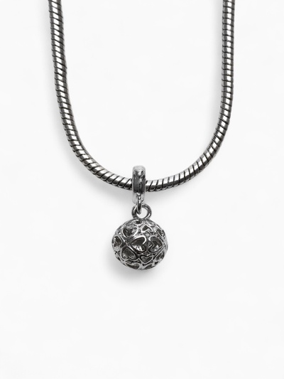 Шарм подвеска «Шарик», цвет серебро