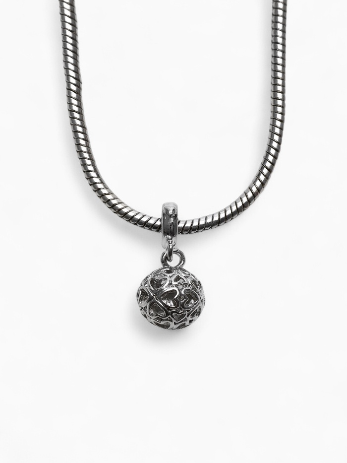 Шарм подвеска «Шарик», цвет серебро