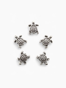 Шарм «Черепаха», цвет серебро (комплект 10 шт)
