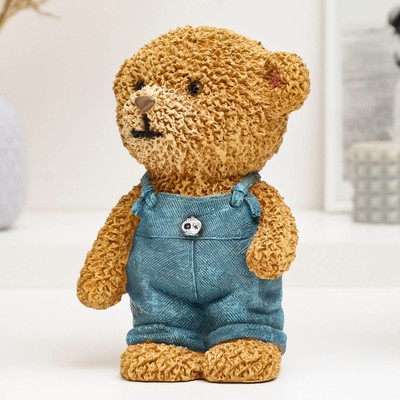 Копилка для денег «Мишка-мальчик», полистоун, 13×10×20 см