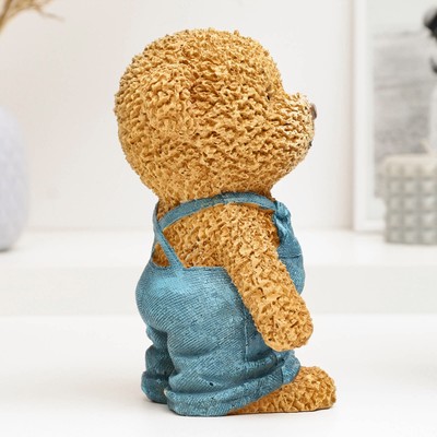 Копилка для денег «Мишка-мальчик», полистоун, 13×10×20 см