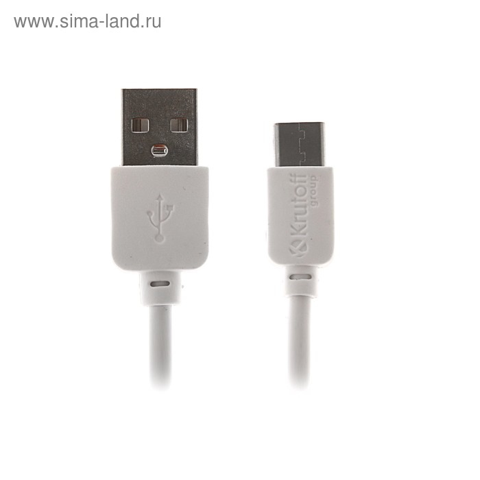 Кабель Krutoff, Type-C - USB, 2 А, 1 м, белый - Фото 1